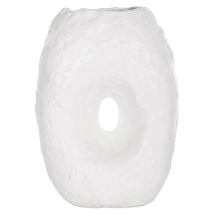 DECORATIVE TABLE VASE NAMENTIS HM4673.02L TERRACOTA IN WHITE COLOR--26.5x16x36.5Hcm.