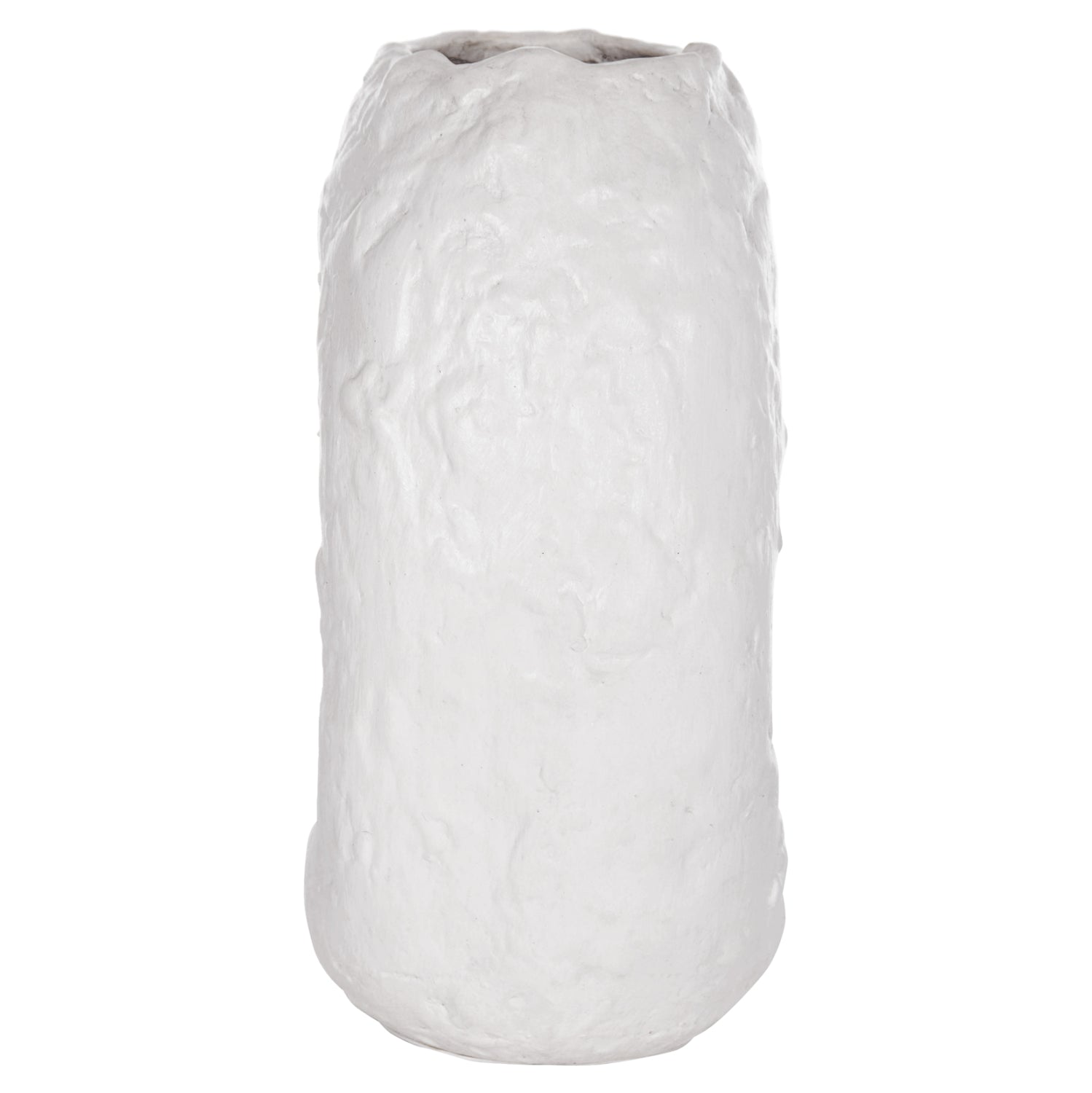 DECORATIVE TABLE VASE NAMENTIS HM4673.02L TERRACOTA IN WHITE COLOR--26.5x16x36.5Hcm.