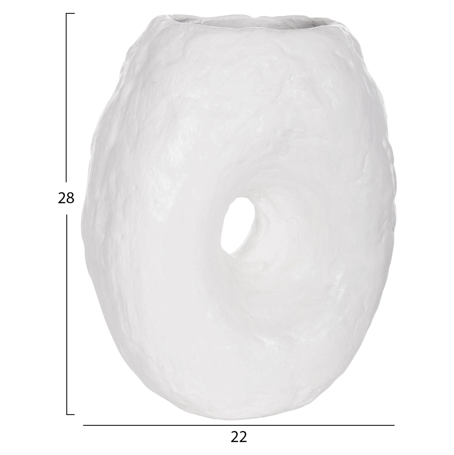 DECORATIVE TABLE VASE NAMENTIS HM4673.02S TERRACOTA IN WHITE COLOR--22x13x28Hcm.