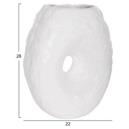 DECORATIVE TABLE VASE NAMENTIS HM4673.02S TERRACOTA IN WHITE COLOR--22x13x28Hcm.