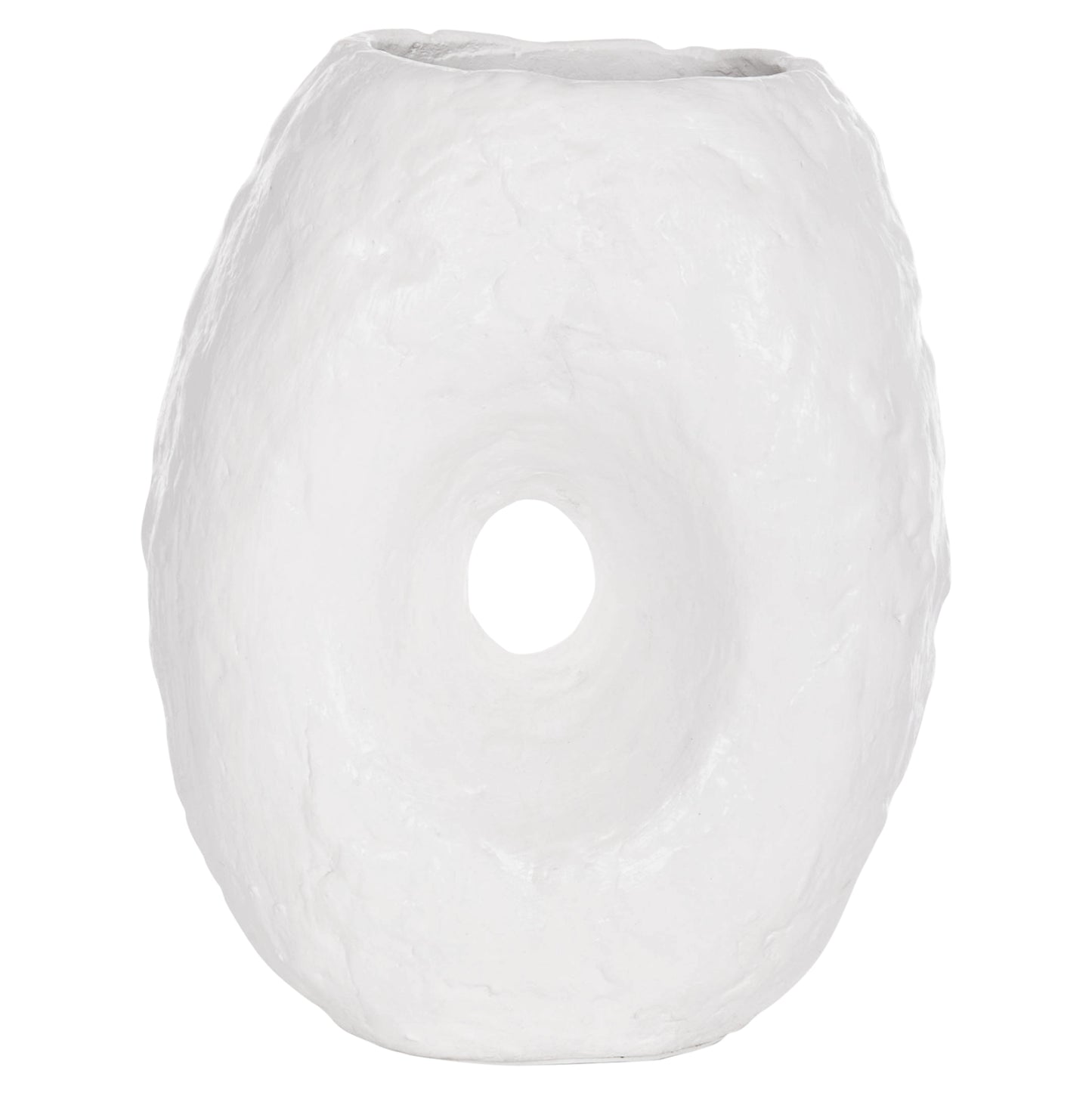 DECORATIVE TABLE VASE NAMENTIS HM4673.02S TERRACOTA IN WHITE COLOR--22x13x28Hcm.