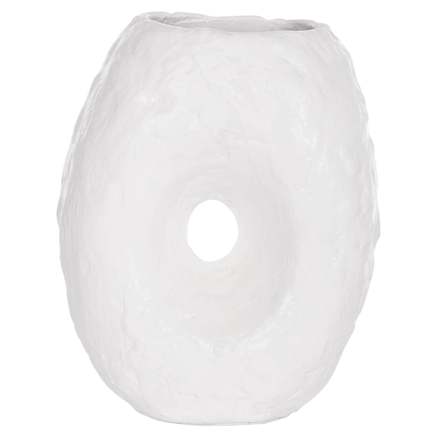 DECORATIVE TABLE VASE NAMENTIS HM4673.02S TERRACOTA IN WHITE COLOR--22x13x28Hcm.