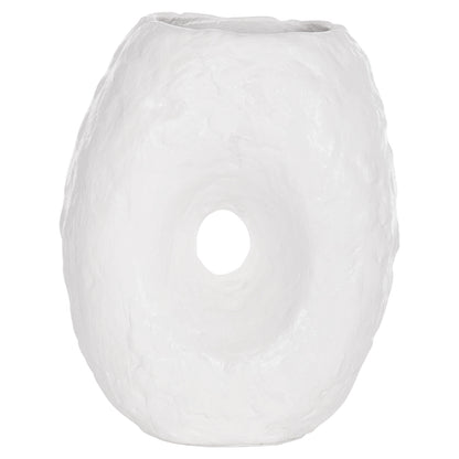 DECORATIVE TABLE VASE NAMENTIS HM4673.02S TERRACOTA IN WHITE COLOR--22x13x28Hcm.