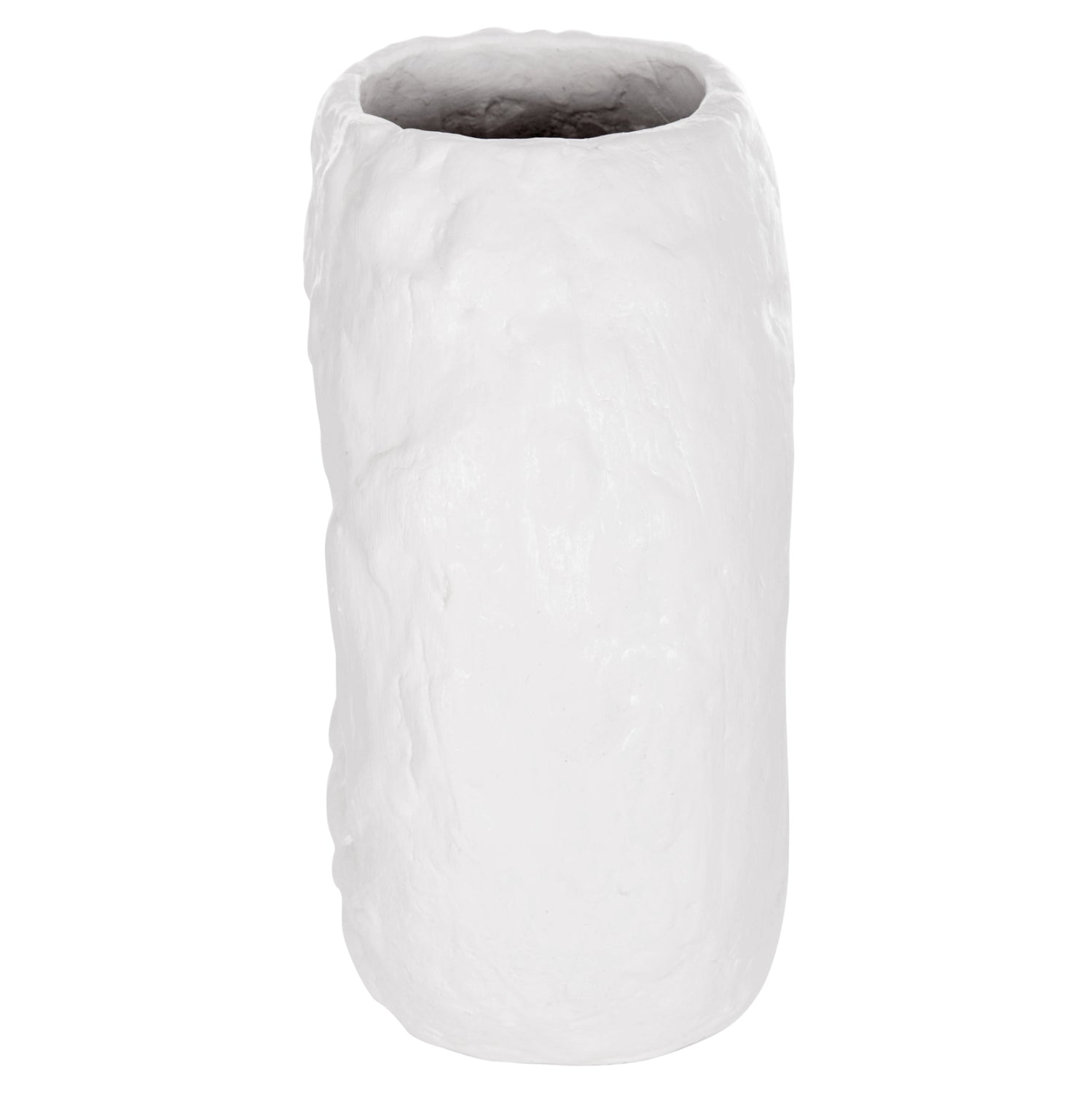 DECORATIVE TABLE VASE NAMENTIS HM4673.02S TERRACOTA IN WHITE COLOR--22x13x28Hcm.