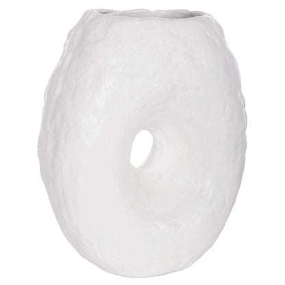 DECORATIVE TABLE VASE NAMENTIS HM4673.02S TERRACOTA IN WHITE COLOR--22x13x28Hcm.