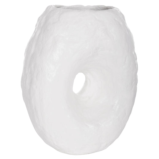 DECORATIVE TABLE VASE NAMENTIS HM4673.02S TERRACOTA IN WHITE COLOR--22x13x28Hcm.