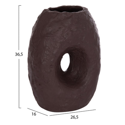 DECORATIVE TABLE VASE NAMENTIS HM4673.07L TERRACOTA IN CHOCOLATE COLOR--26.5x16x36.5Hcm.