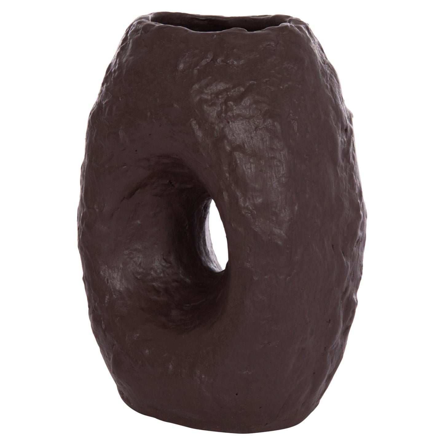 DECORATIVE TABLE VASE NAMENTIS HM4673.07L TERRACOTA IN CHOCOLATE COLOR--26.5x16x36.5Hcm.
