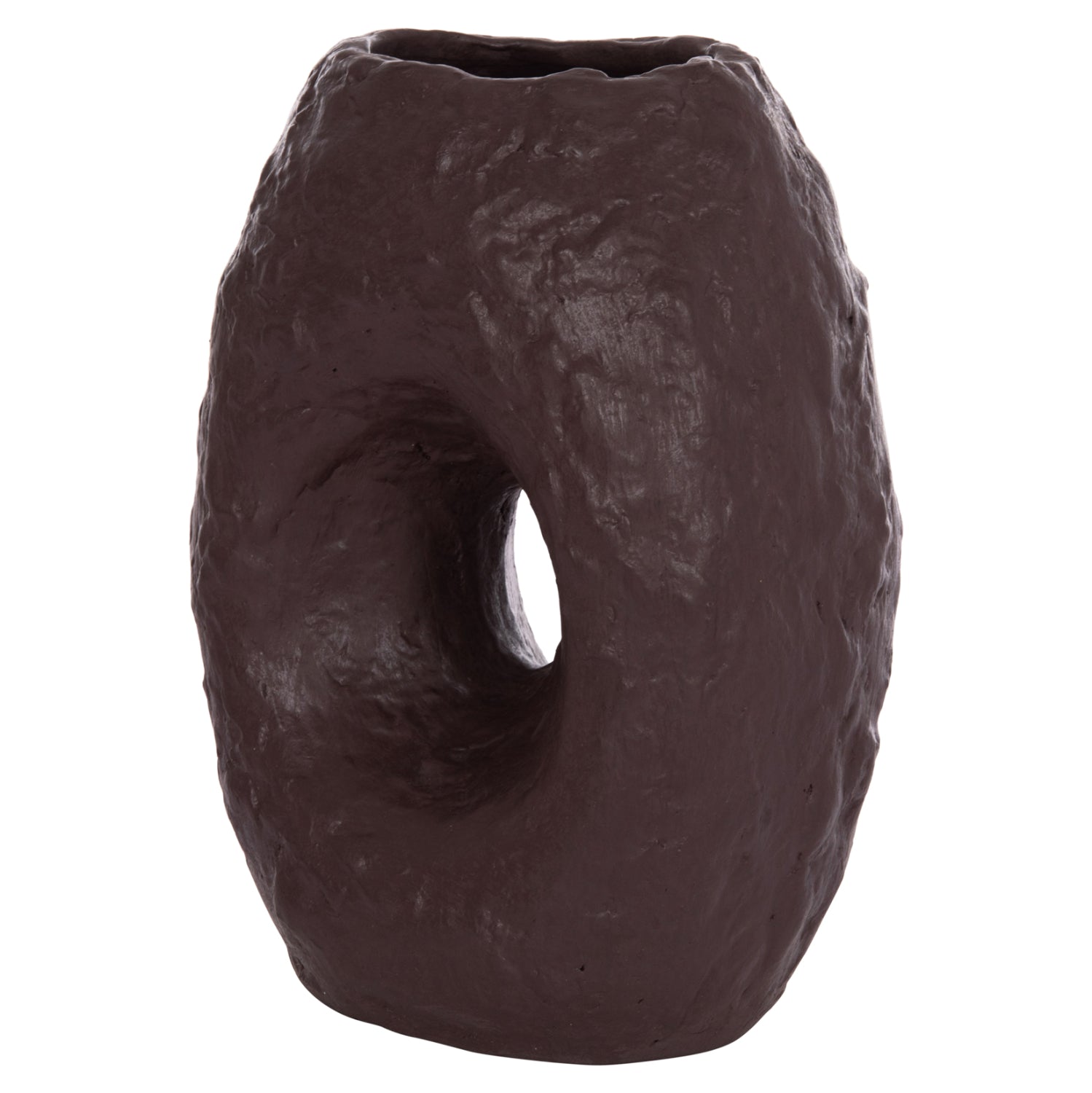 DECORATIVE TABLE VASE NAMENTIS HM4673.07L TERRACOTA IN CHOCOLATE COLOR--26.5x16x36.5Hcm.
