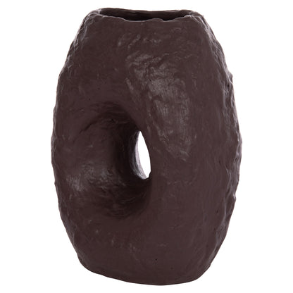 DECORATIVE TABLE VASE NAMENTIS HM4673.07L TERRACOTA IN CHOCOLATE COLOR--26.5x16x36.5Hcm.