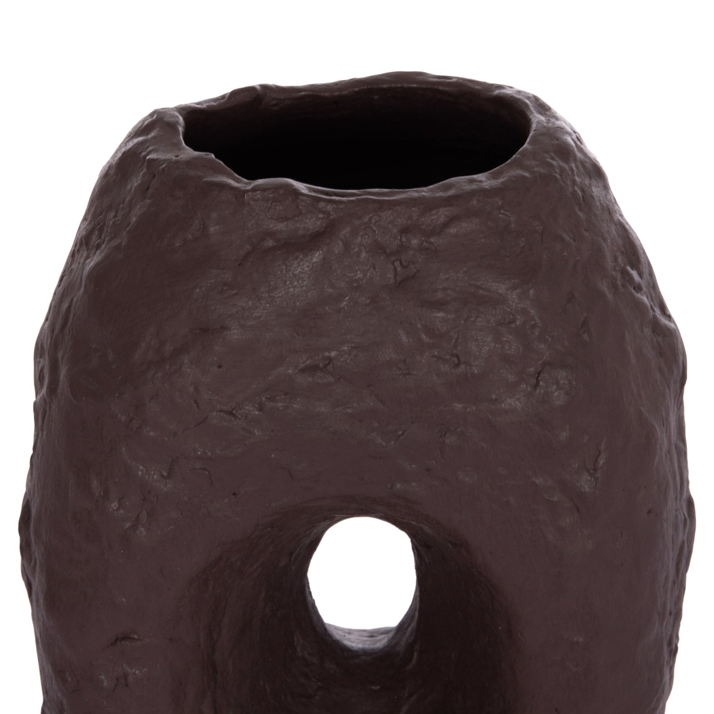 DECORATIVE TABLE VASE NAMENTIS HM4673.07L TERRACOTA IN CHOCOLATE COLOR--26.5x16x36.5Hcm.