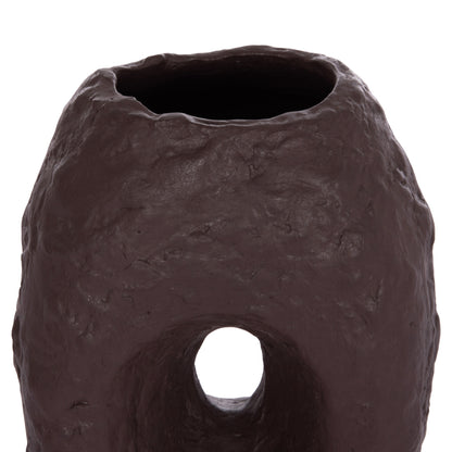 DECORATIVE TABLE VASE NAMENTIS HM4673.07L TERRACOTA IN CHOCOLATE COLOR--26.5x16x36.5Hcm.