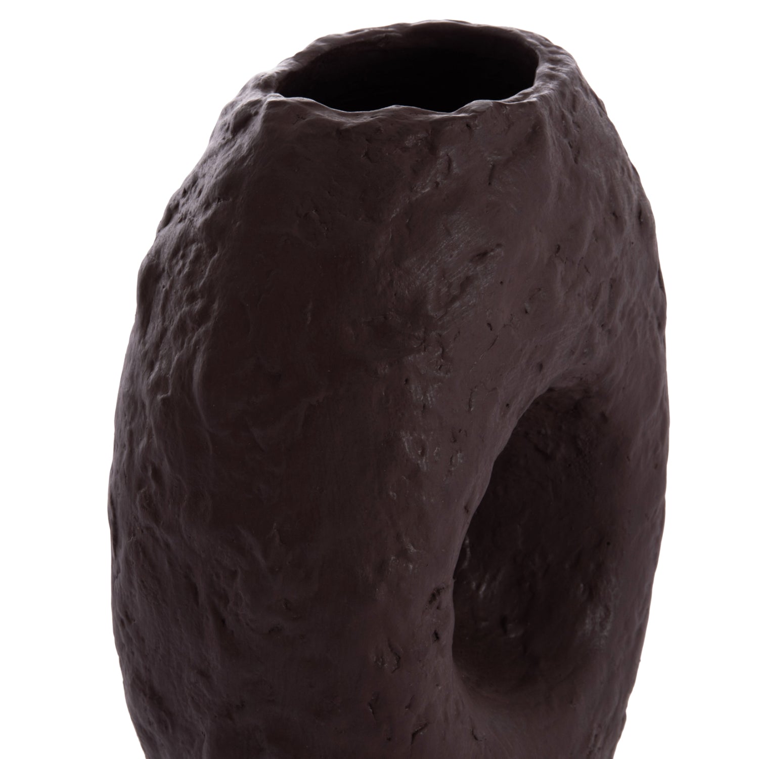 DECORATIVE TABLE VASE NAMENTIS HM4673.07L TERRACOTA IN CHOCOLATE COLOR--26.5x16x36.5Hcm.