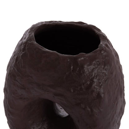 DECORATIVE TABLE VASE NAMENTIS HM4673.07L TERRACOTA IN CHOCOLATE COLOR--26.5x16x36.5Hcm.