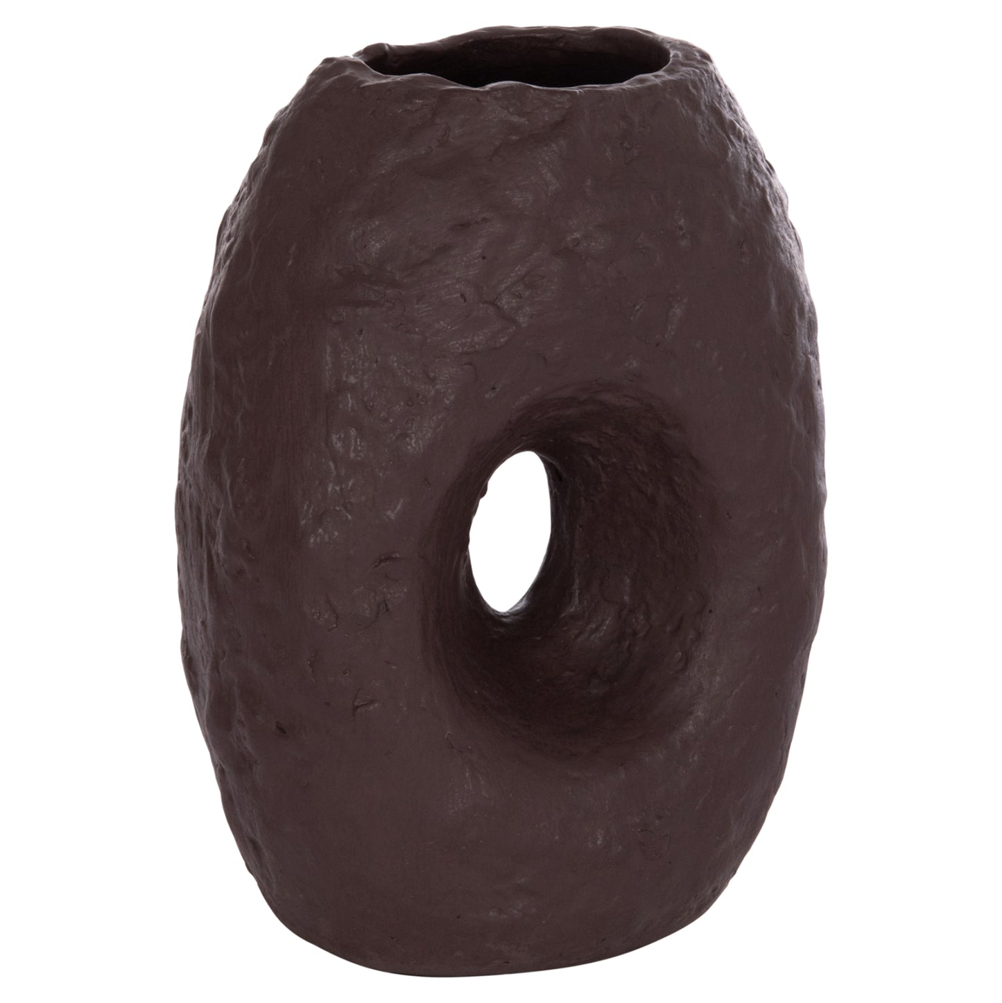 DECORATIVE TABLE VASE NAMENTIS HM4673.07L TERRACOTA IN CHOCOLATE COLOR--26.5x16x36.5Hcm.