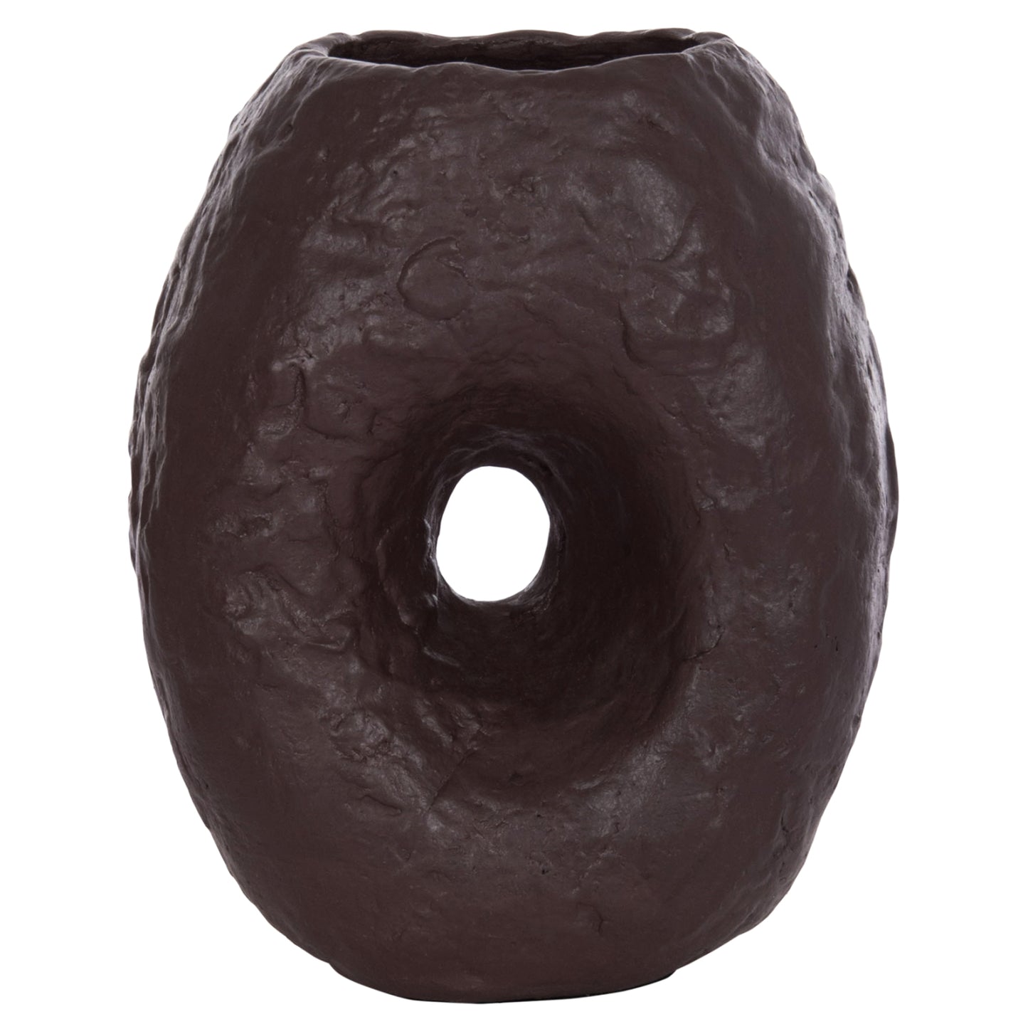 DECORATIVE TABLE VASE NAMENTIS HM4673.07S TERRACOTA IN CHOCOLATE COLOR--22x13x28Hcm.