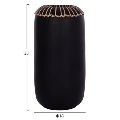 DECORATIVE TABLE VASE LENNOX HM4675.01S TERRACOTA IN BLACK--Φ18x33Hcm.