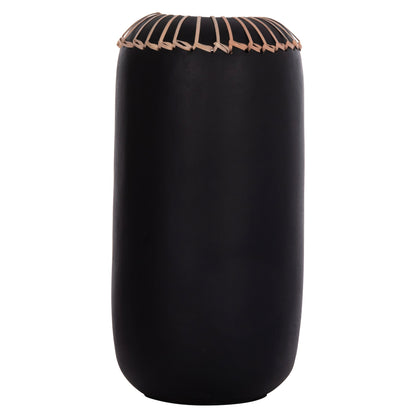 DECORATIVE TABLE VASE LENNOX HM4675.01S TERRACOTA IN BLACK--Φ18x33Hcm.