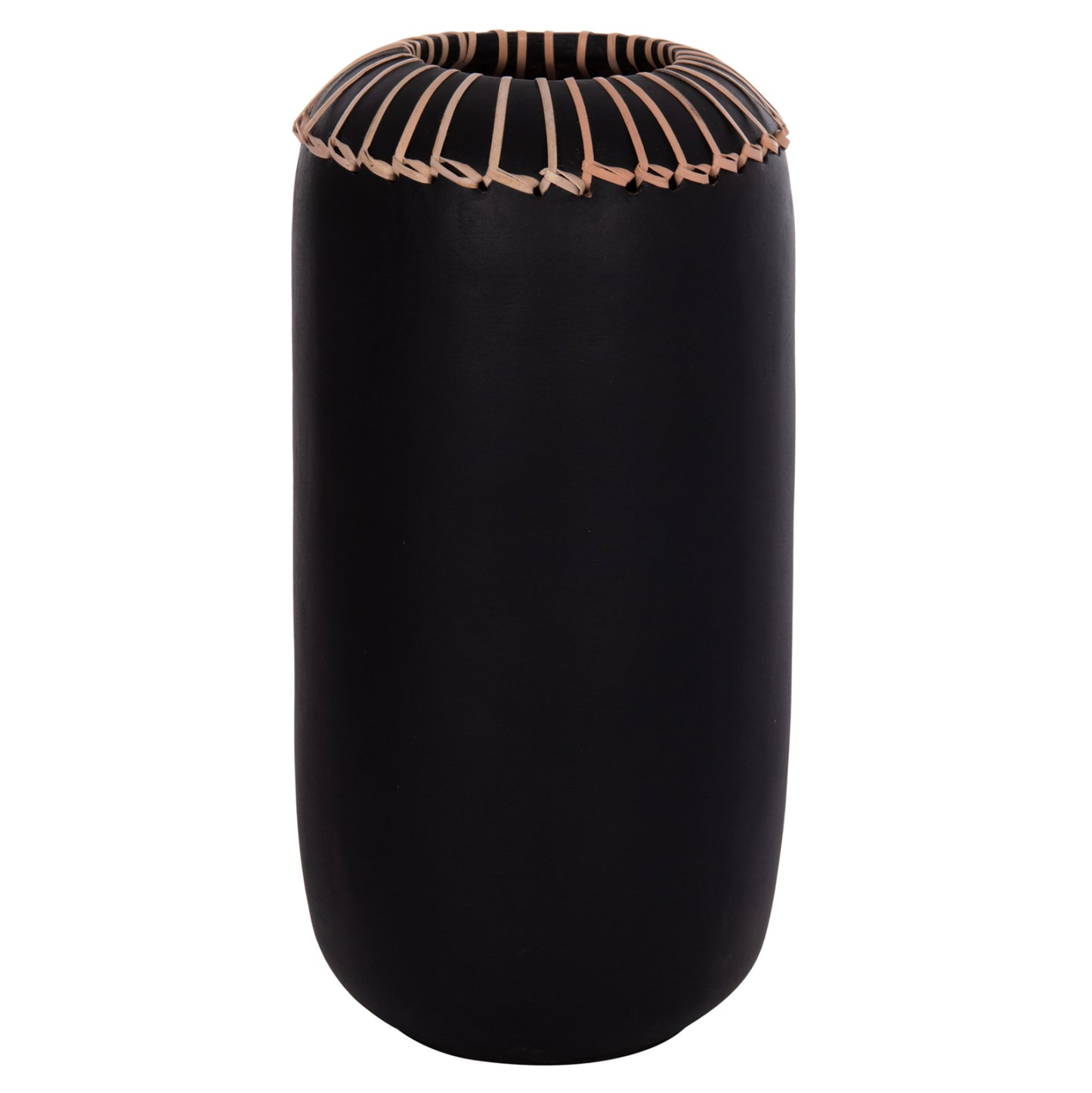 DECORATIVE TABLE VASE LENNOX HM4675.01S TERRACOTA IN BLACK--Φ18x33Hcm.