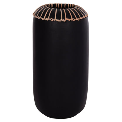 DECORATIVE TABLE VASE LENNOX HM4675.01S TERRACOTA IN BLACK--Φ18x33Hcm.