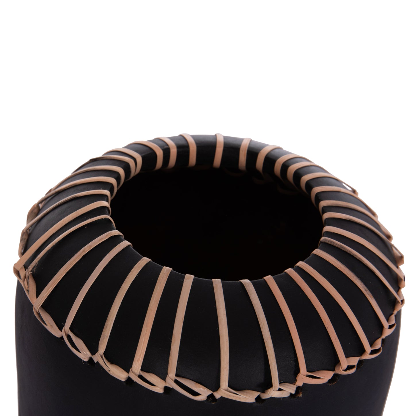 DECORATIVE TABLE VASE LENNOX HM4675.01S TERRACOTA IN BLACK--Φ18x33Hcm.