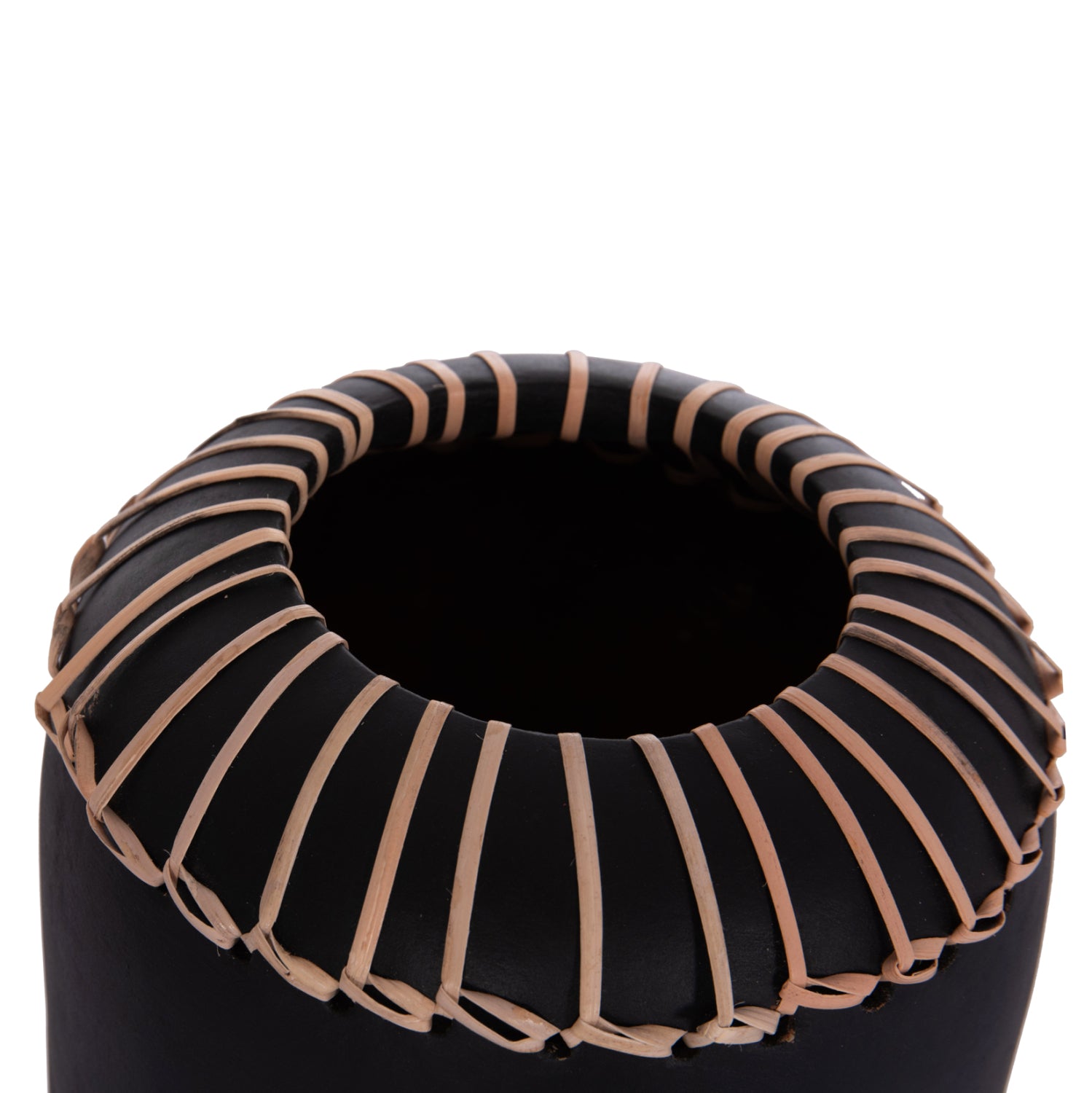 DECORATIVE TABLE VASE LENNOX HM4675.01S TERRACOTA IN BLACK--Φ18x33Hcm.
