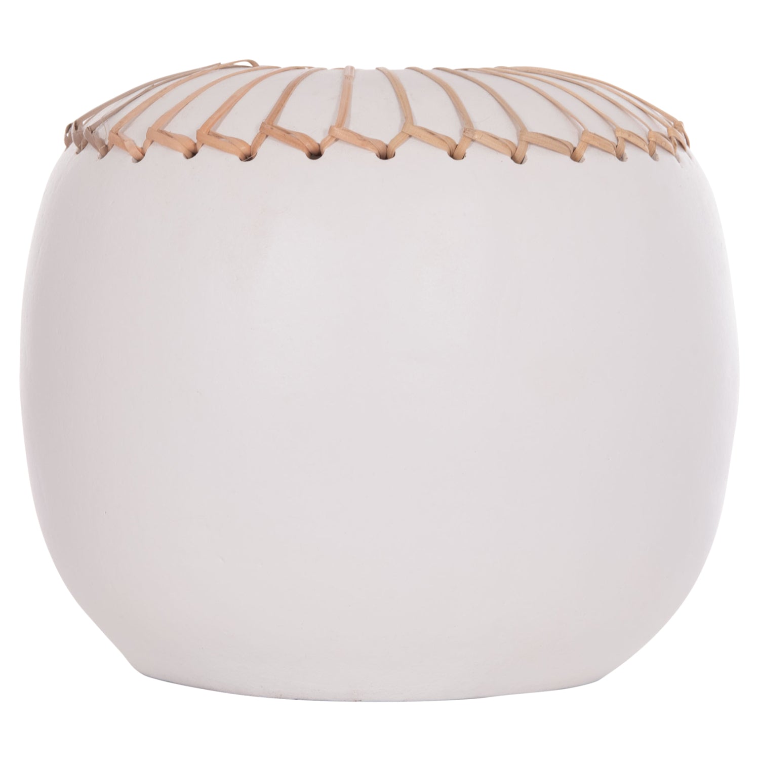 DECORATIVE TABLE VASE LENNOX HM4675.02L TERRACOTA IN WHITE--Φ22x20Hcm.