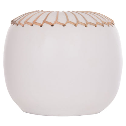 DECORATIVE TABLE VASE LENNOX HM4675.02L TERRACOTA IN WHITE--Φ22x20Hcm.