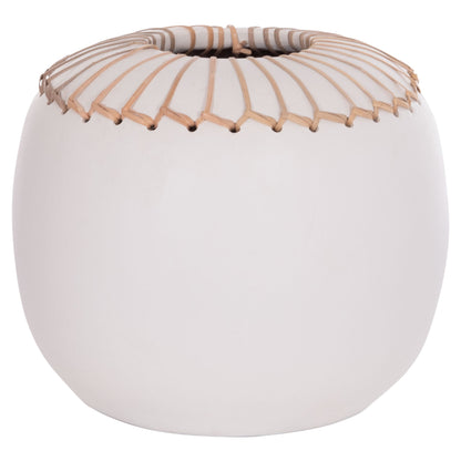 DECORATIVE TABLE VASE LENNOX HM4675.02L TERRACOTA IN WHITE--Φ22x20Hcm.