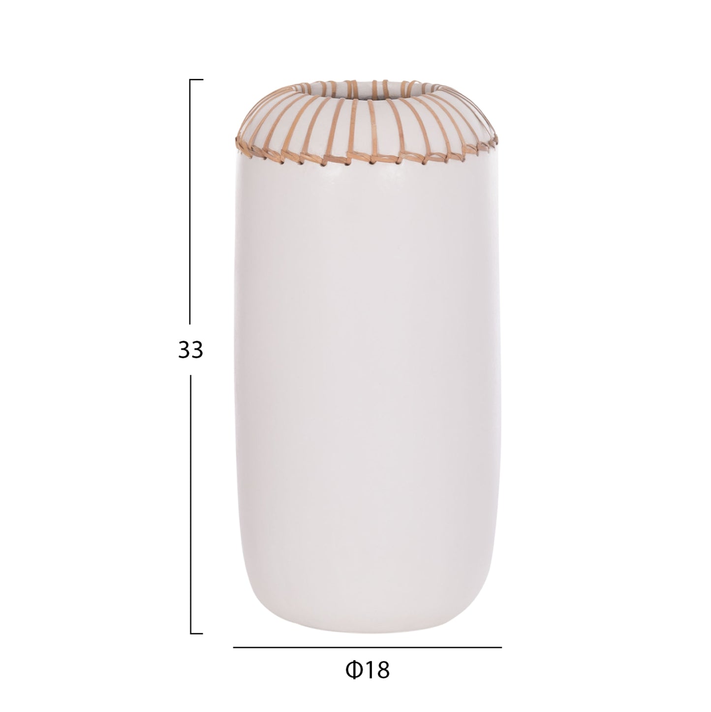 DECORATIVE TABLE VASE LENNOX HM4675.02S TERRACOTA IN WHITE--Φ18x33Hcm.