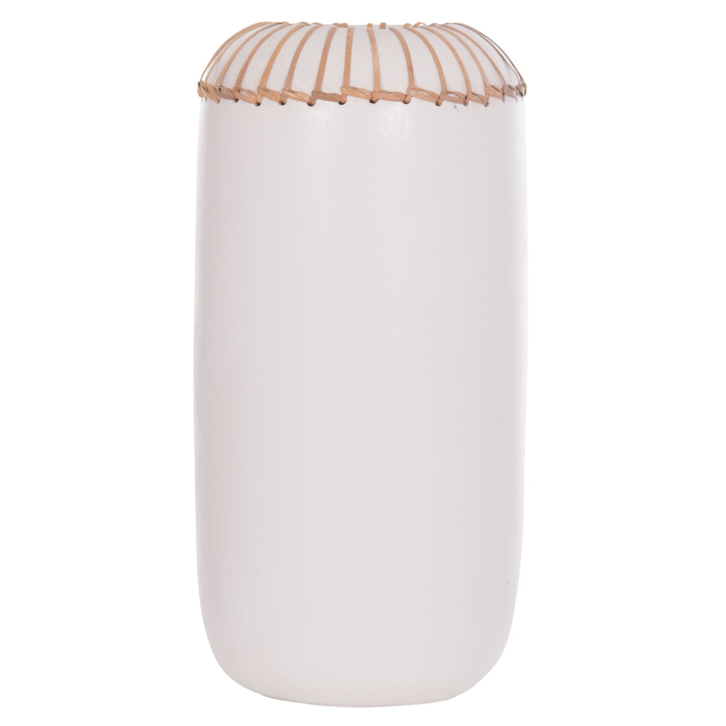 DECORATIVE TABLE VASE LENNOX HM4675.02S TERRACOTA IN WHITE--Φ18x33Hcm.