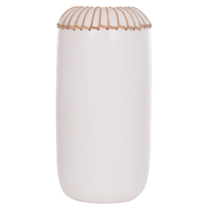 DECORATIVE TABLE VASE LENNOX HM4675.02S TERRACOTA IN WHITE--Φ18x33Hcm.