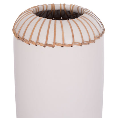 DECORATIVE TABLE VASE LENNOX HM4675.02S TERRACOTA IN WHITE--Φ18x33Hcm.