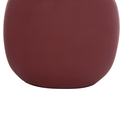 DECORATIVE TABLE VASE LENNOX HM4675.06L TERRACOTA IN MAROON RED--Φ22x20Hcm.
