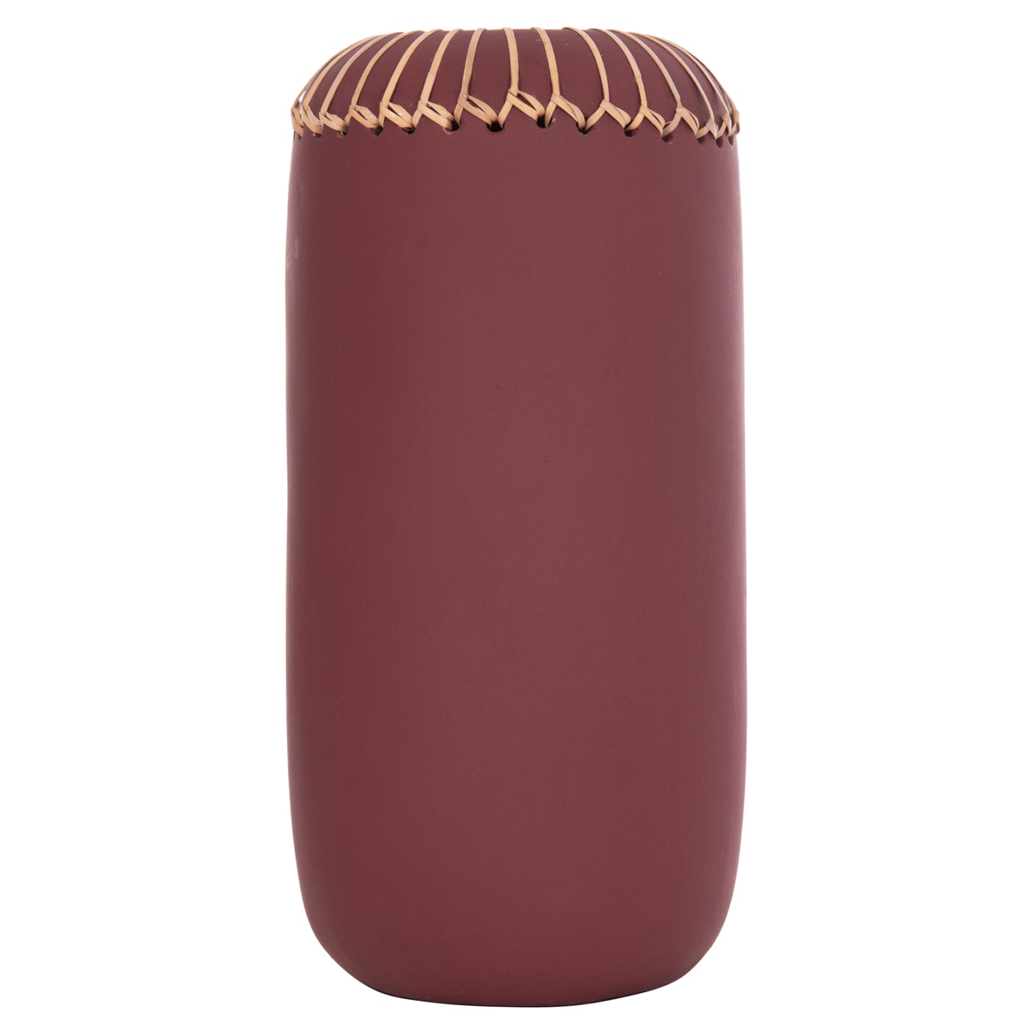 DECORATIVE TABLE VASE LENNOX HM4675.06S TERRACOTA IN MAROON RED--Φ18x33Hcm.