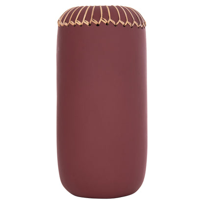 DECORATIVE TABLE VASE LENNOX HM4675.06S TERRACOTA IN MAROON RED--Φ18x33Hcm.