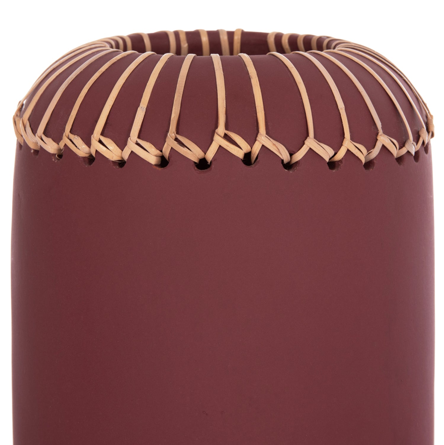 DECORATIVE TABLE VASE LENNOX HM4675.06S TERRACOTA IN MAROON RED--Φ18x33Hcm.
