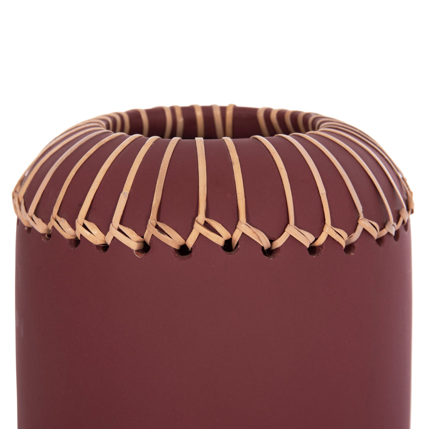 DECORATIVE TABLE VASE LENNOX HM4675.06S TERRACOTA IN MAROON RED--Φ18x33Hcm.
