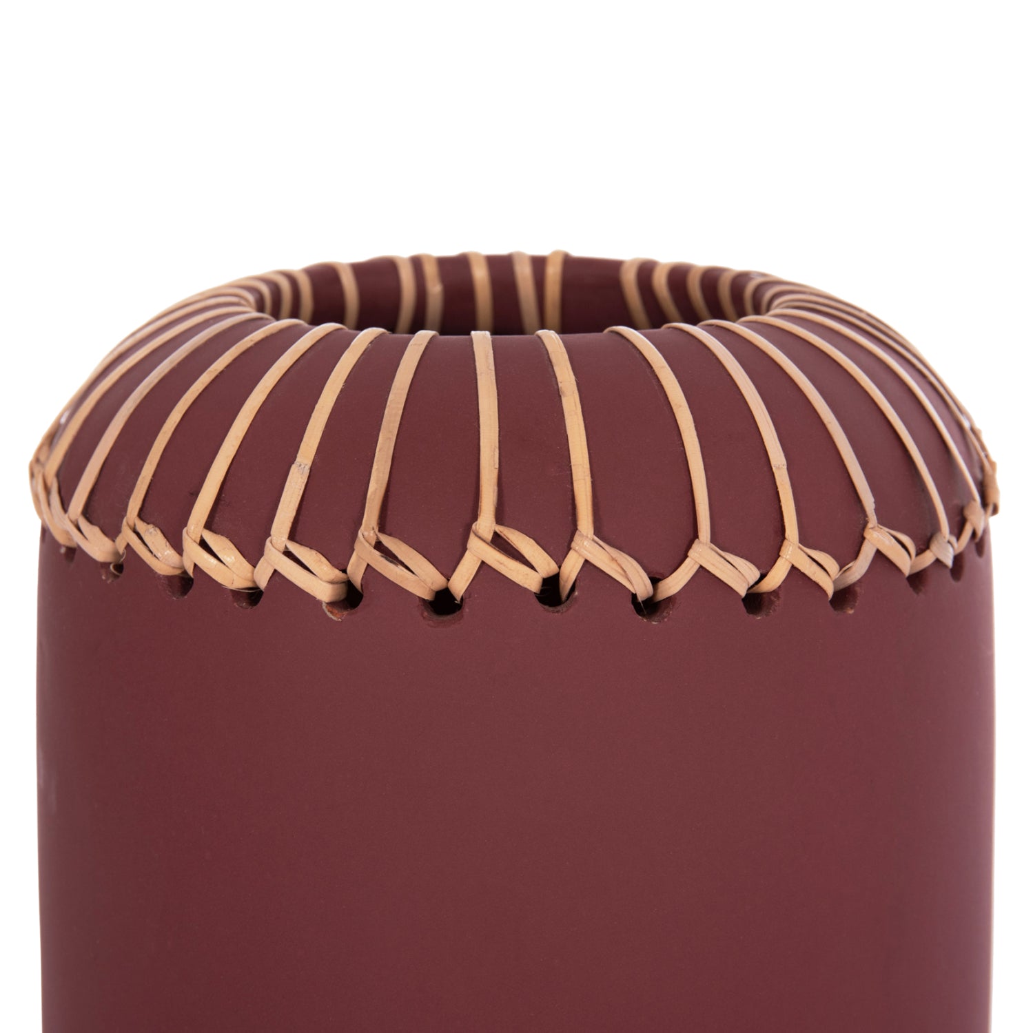 DECORATIVE TABLE VASE LENNOX HM4675.06S TERRACOTA IN MAROON RED--Φ18x33Hcm.