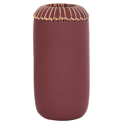 DECORATIVE TABLE VASE LENNOX HM4675.06S TERRACOTA IN MAROON RED--Φ18x33Hcm.