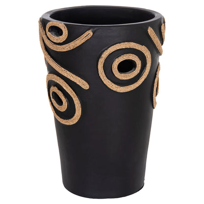 TABLE DECORATIVE VASE DEAN HM4677.01L TERRACOTA IN BLACK--Φ22x33Hcm.