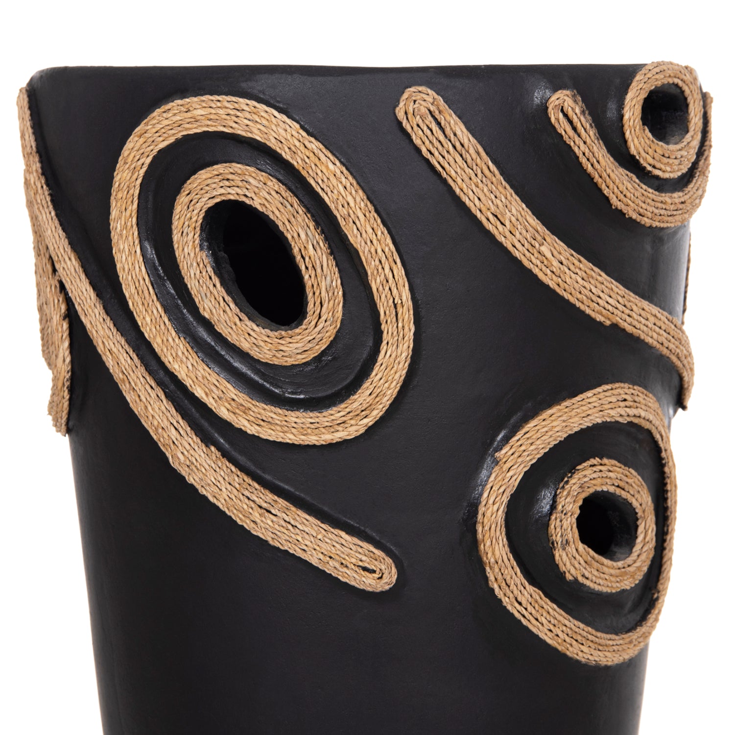 TABLE DECORATIVE VASE DEAN HM4677.01L TERRACOTA IN BLACK--Φ22x33Hcm.
