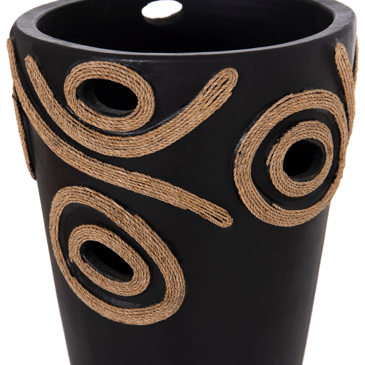 TABLE DECORATIVE VASE DEAN HM4677.01L TERRACOTA IN BLACK--Φ22x33Hcm.