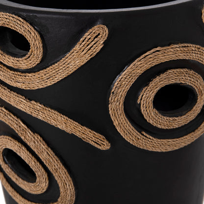 TABLE DECORATIVE VASE DEAN HM4677.01L TERRACOTA IN BLACK--Φ22x33Hcm.