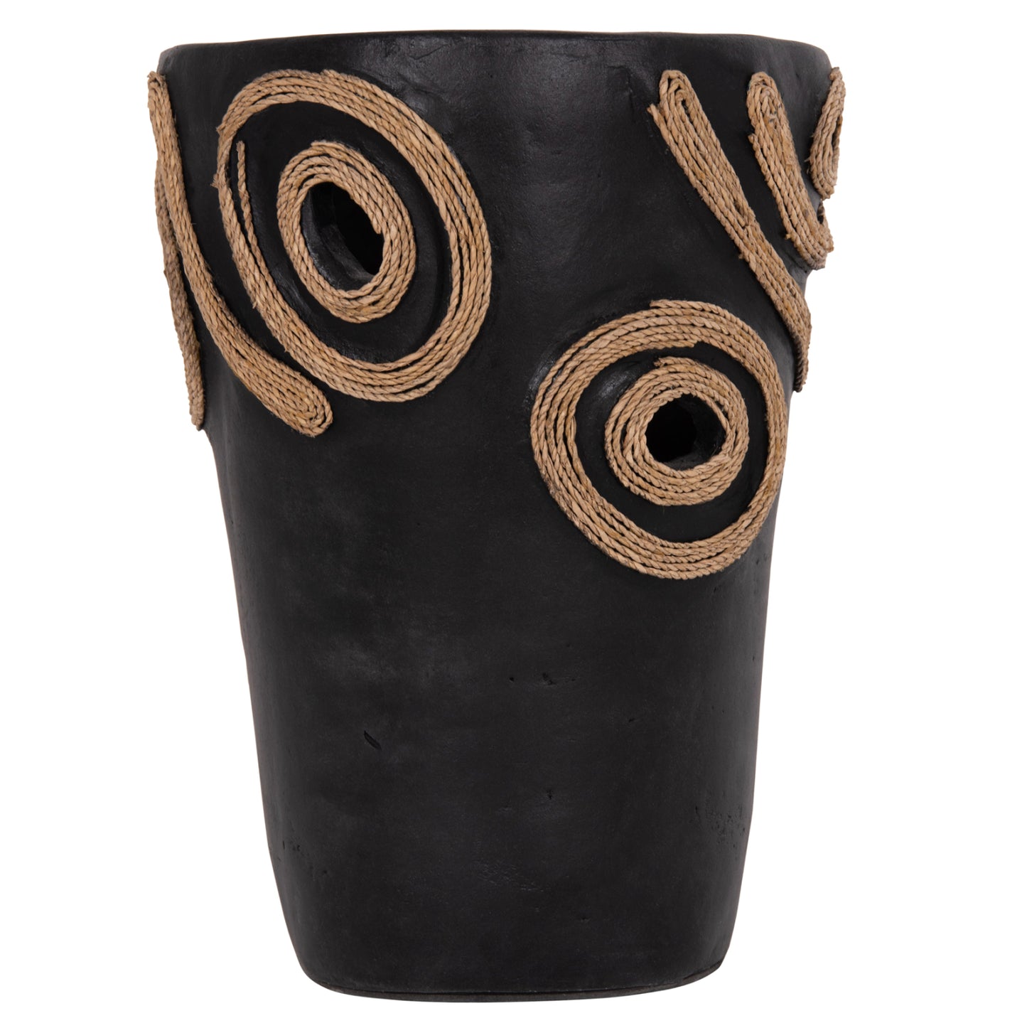 TABLE DECORATIVE VASE DEAN HM4677.01S TERRACOTA IN BLACK--Φ19x25Hcm.