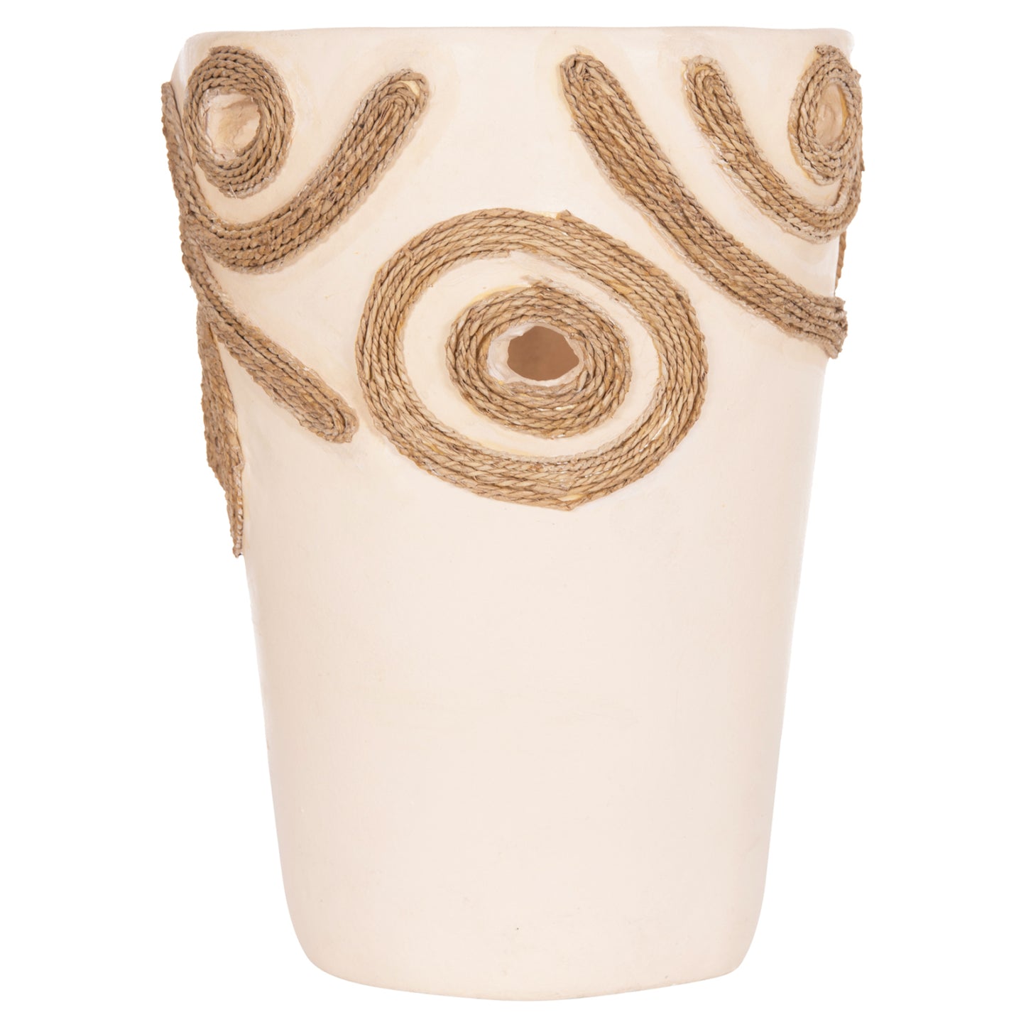 TABLE DECORATIVE VASE DEAN HM4677.02L TERRACOTA IN CREAM WHITE--Φ22x33Hcm.