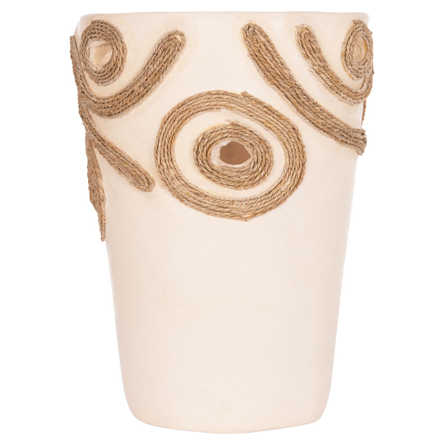 TABLE DECORATIVE VASE DEAN HM4677.02L TERRACOTA IN CREAM WHITE--Φ22x33Hcm.