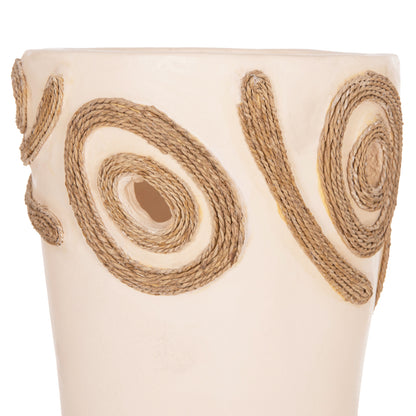 TABLE DECORATIVE VASE DEAN HM4677.02L TERRACOTA IN CREAM WHITE--Φ22x33Hcm.