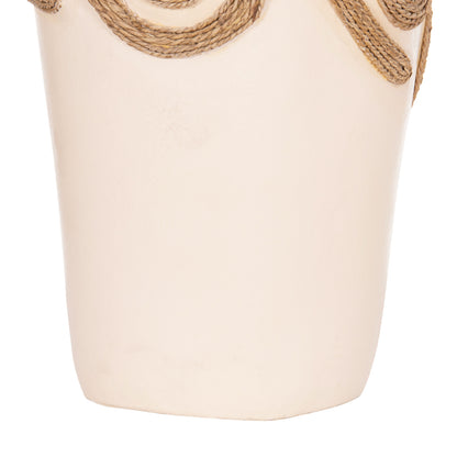TABLE DECORATIVE VASE DEAN HM4677.02L TERRACOTA IN CREAM WHITE--Φ22x33Hcm.