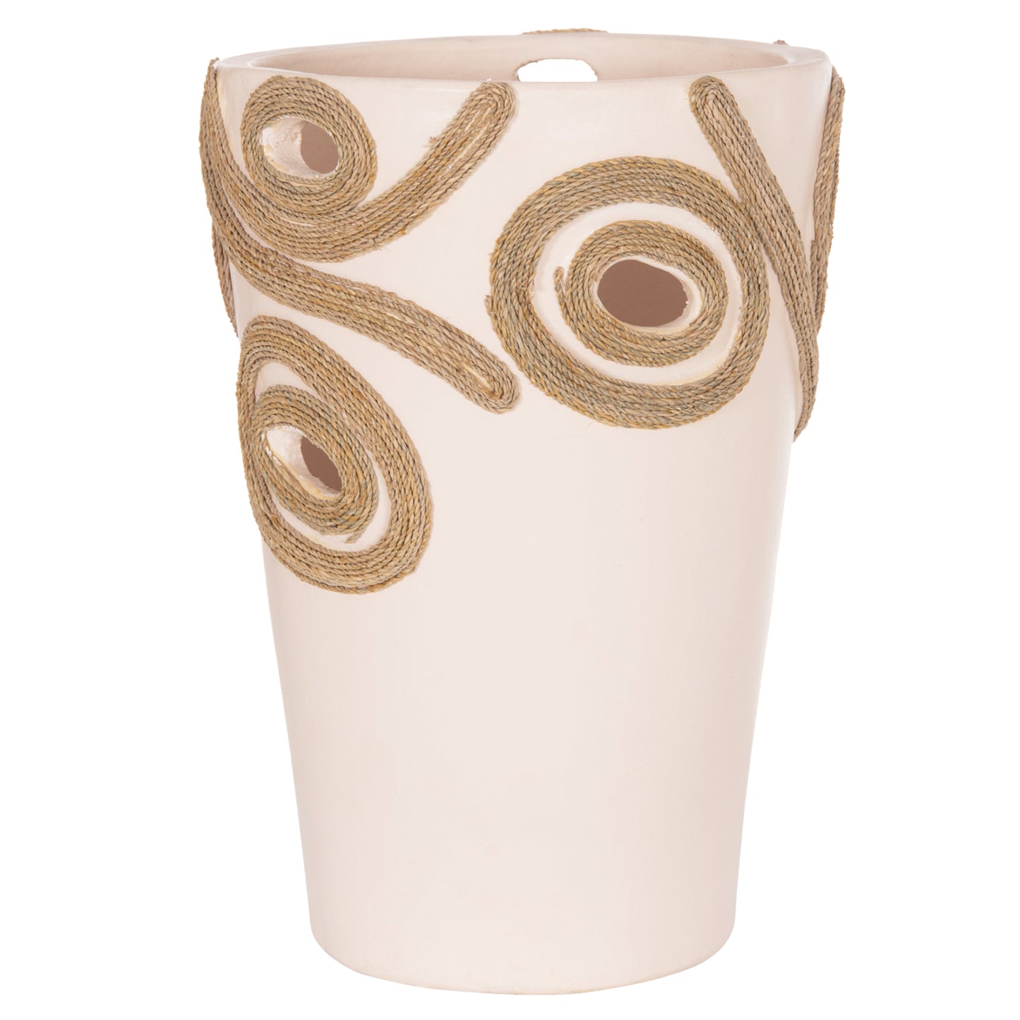 TABLE DECORATIVE VASE DEAN HM4677.02L TERRACOTA IN CREAM WHITE--Φ22x33Hcm.